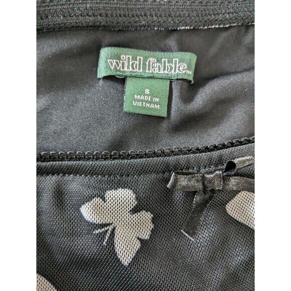 Wild Fable Mini Butterfly Skirt Mesh Black‎ Print S Slim Fit Fun Short Stretchy - Picture 5 of 7